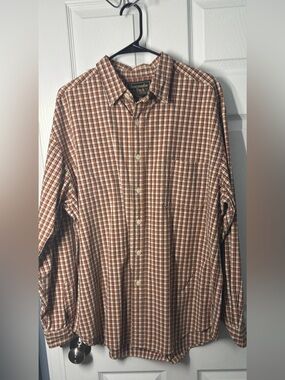 Abercrombie & Fitch Brown and White Plaid Button-Down Shirt